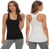 Star Vibe Racerback Workout Tank Tops for Women Athletic Basic Tanks Yoga Sleeveless Exercise Active Top 4 Pack Black/Grey/White/Green L view 2