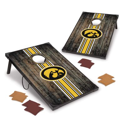Wild Sports NCAA Iowa Hawkeyes 2' x 3' MDF Deluxe Cornhole Set - with Corners and Aprons, Team Color