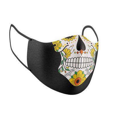 Costume Agent Halloween Costume Cloth Face Mask Double Layer Reusable Masks (Day of Dead)