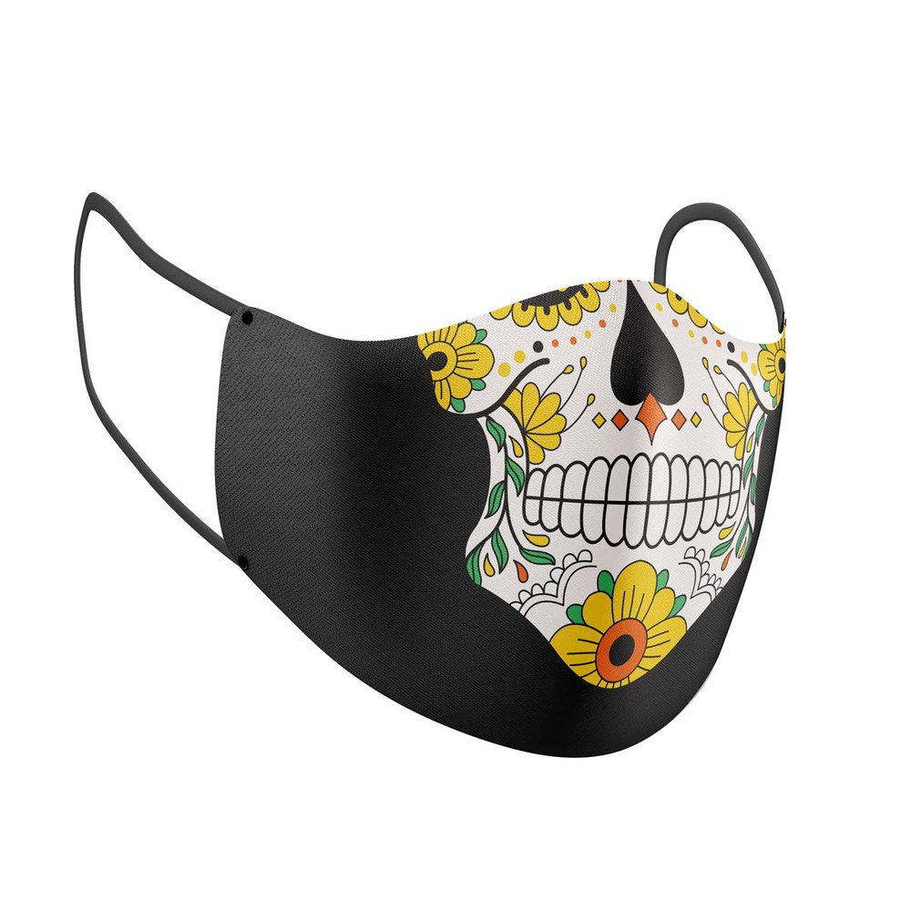 Costume Agent Halloween Costume Cloth Face Mask Double Layer Reusable Masks (Day of Dead)