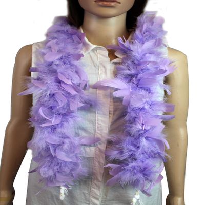 Flydreamfeathers Feather Boa 25 Gram, 4 Feet Long Chandelle Feather Boa, Great for Party, Halloween Costume, Christmas Tree, Decoration (Lavender Color)