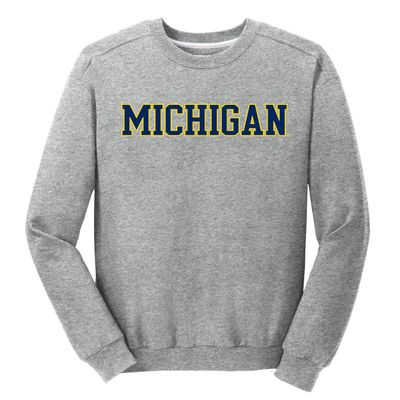 J2 Sport University of Michigan Wolverines NCAA Basic Unisex Crewneck Fleece