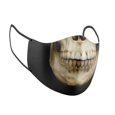 Costume Agent Halloween Costume Cloth Face Mask Double Layer Reusable Masks (Skull)