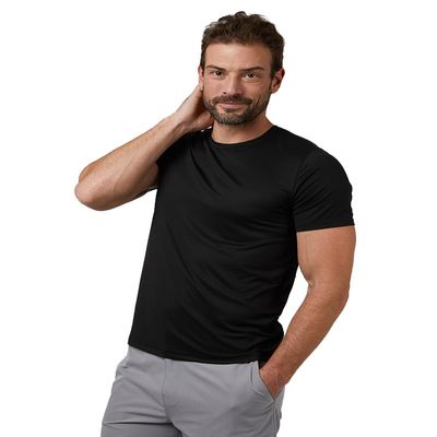 32 Degrees Mens Cool Quick Dry Active Basic Crew T-Shirt, Black, Large