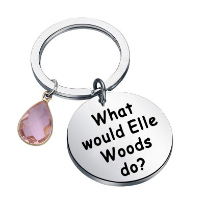 CENWA What Would Elle Woods Do Keychain - Law Student Gift - Steel Color - Women-Law Interested