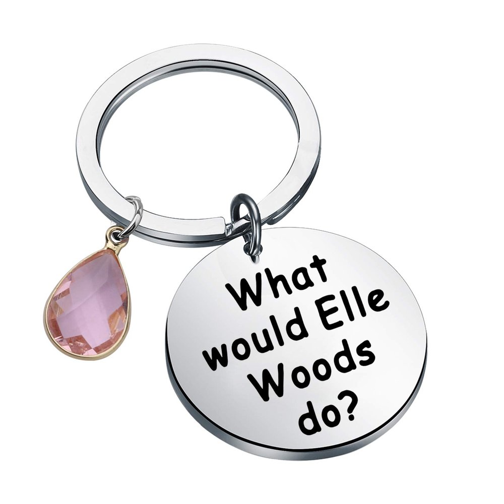 CENWA What Would Elle Woods Do Keychain - Law Student Gift - Steel Color - Women-Law Interested