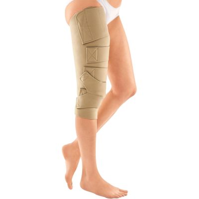 CircAid Juxtafit Essentials Upper Leg with Knee Adjustable Compression Wrap - Lymphedema Compression Sleeve , Large, Right, Short