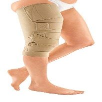 CircAid Juxtafit Essentials Upper Leg with Knee Adjustable Compression Wrap - Lymphedema Compression Sleeve , Medium, Right, Short