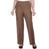 Alfred Dunner Womens Petite Classic Signature Fit Textured Trousers with All-Around Elastic Waistband Taupe Size 16P view 1