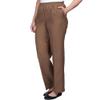 Alfred Dunner Womens Petite Classic Signature Fit Textured Trousers with All-Around Elastic Waistband Taupe Size 16P view 3