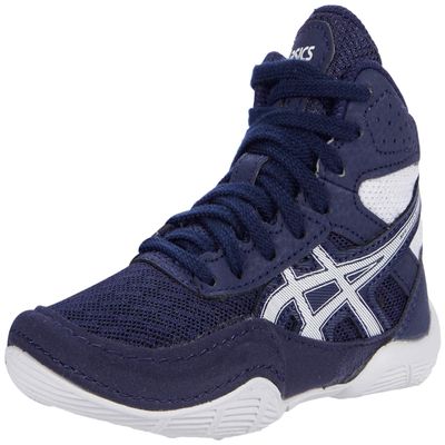 ASICS Kid's MATFLEX 6 Grade School Wrestling Shoes, 1.5 Big Kid, PEACOAT/WHITE