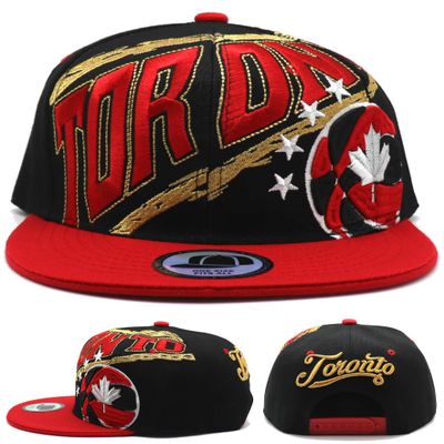 Toronto New Leader Tornado Canada Maple Leaf Basketball Black Red Era Snapback Hat Cap