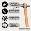 Camping Hatchet - Tomahawk Axe with German-Forged Carbon Steel Blade with 4-1/2 Curved Cutting Edge - USA Hickory Handle Camp Axe for Splitting Wood and Hammering Stakes by Kings County Tools view 2