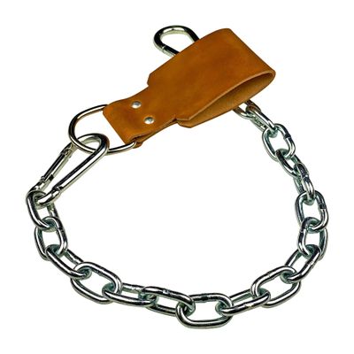 Leather Dip Belt Strap with Chain for Weight Lifting - For Weighted Dips and Pullups - Made in the USA