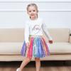Girls Skirt Rainbow Unicorn Sequin Sparkling Tutu Dancing Size 6 view 3
