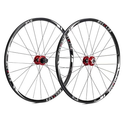 BUCKLOS 26/27.5/29" Mountain Bike Wheelset, Carbon Hub MTB Wheels Quick Release Disc Brakes, 24H Low-Resistant Flat Spokes Bike Wheels fit 7-11 Speed Cassette