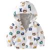 Toddler Baby Boys Girls Hooded Jacket Windbreaker Lightweight Dinosaur Print Coat Autumn Long Sleeve Windproof Outwear with Pocket Hoodie Zipper Spring Clothes for Kids White - Bears 12-18 Months view 1