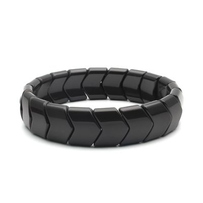 Power Ionics Handmade 15mm Arrowhead Black Tourmaline Bracelet for Men Women, Bold Statement Grounding & Protection Crystal Jewelry, Beaded Stretch Bracelet in Premium Gift Pouch