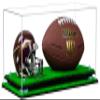 Better Display Cases Clear Acrylic Full Size Football and Mini Helmet (not Full Size) Display Case with Blue Risers and Turf Base (B47) view 1