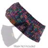 C.C Winter Fuzzy Fleece Lined Thick Knitted Headband Headwrap Epoxy Button for Face Masks (BHW-1) (A Button Black Multi (#32)) view 2