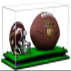 Better Display Cases Clear Acrylic Full Size Football and Mini Helmet (not Full Size) Display Case with Purple Risers and Turf Base (B47) view 1