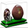Better Display Cases Clear Acrylic Full Size Football and Mini Helmet (not Full Size) Display Case with White Risers and Turf Base (B47) view 1