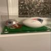 Better Display Cases Clear Acrylic Full Size Football and Mini Helmet (not Full Size) Display Case with White Risers and Turf Base (B47) view 3