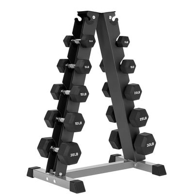 Maximize Floor Space with Our A-Frame Dumbbell Rack Stand - Solid Construction, Anti-Scratch, Holds 6 Pairs, Great Gift Idea and Backed by 1-Year Warranty!