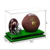 Better Display Cases Clear Acrylic Full Size Football and Mini Helmet (not Full Size) Display Case with Silver Risers and Turf Base (B47) view 2