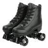 XUDREZ Double-Row Roller Skates for Unisex - PU Leather High-Top Four-Wheel Shiny Skates (Black Wheel, Women's 11 / Men's 9.5) view 1