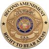Handgun Display Stand, Safe Pistol Holder, Revolver Showcase, Clear Acrylic, Rubber Tipped, 3 1/2 L x 3/4" W - 2nd Amendment-Right to Bear Arms Domed Decal view 2