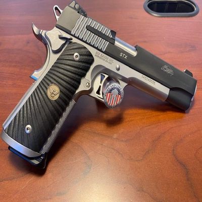 Handgun Display Stand, Safe Pistol Holder, Revolver Showcase, Clear Acrylic, Rubber Tipped, 3 1/2 L x 3/4" W - Come and Take Them Domed Decal
