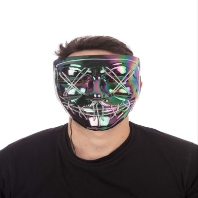 Bristol Novelty BM589 Anarchy Iridescence Mask, Men, Women, Green
