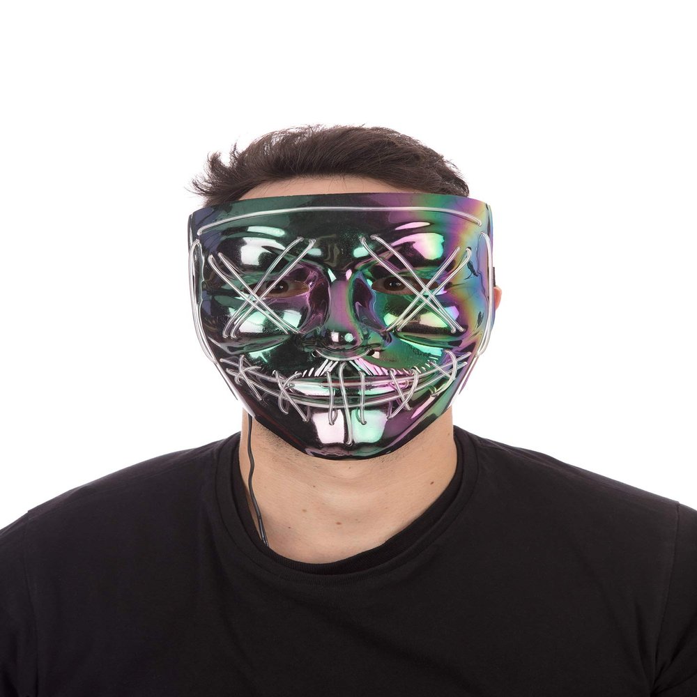 Bristol Novelty BM589 Anarchy Iridescence Mask, Men, Women, Green