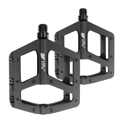 BV Bike Pedals with Replaceable Pins | Flat, Lightweight & Durable Bicycle Pedals with Great Grip | Made of Alloy Steel & Plastic - Ideal for BMX, Dirt Jumper, Hybrid Bikes & as MTB | Adult Fit