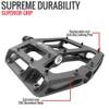 BV Bike Pedals with Replaceable Pins | Flat, Lightweight & Durable Bicycle Pedals with Great Grip | Made of Alloy Steel & Plastic - Ideal for BMX, Dirt Jumper, Hybrid Bikes & as MTB | Adult Fit view 3