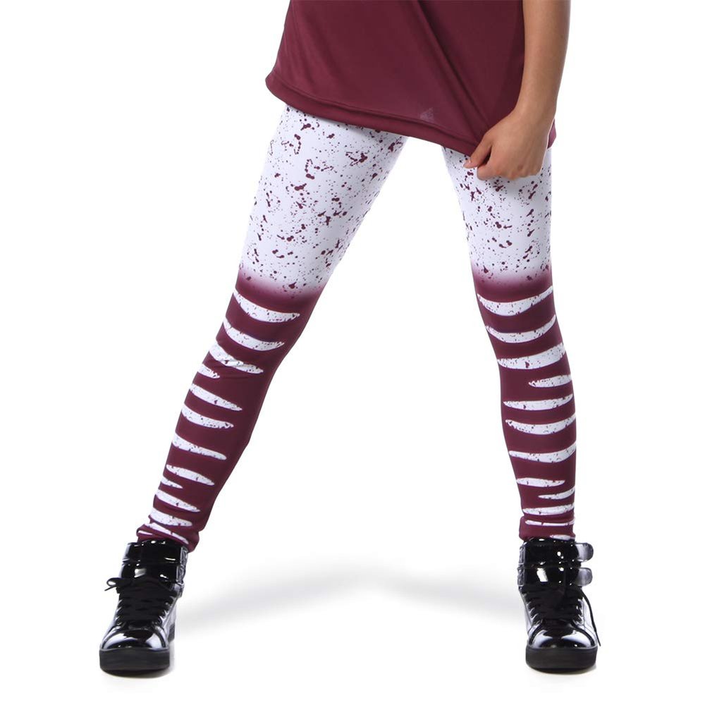 Alexandra Collection Paint Splatter Distressed Leggings for Women and Girls Maroon