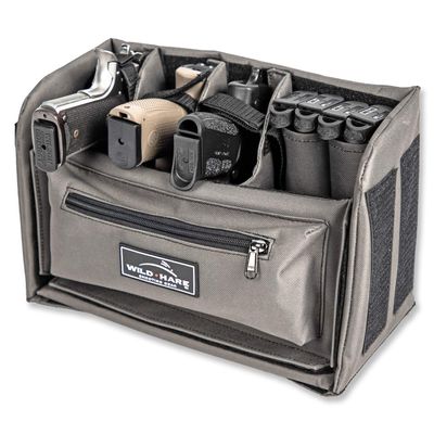 Wild Hare Shooting Gear 1-3 Pistol Organizer Case Kit for Handgun with Divider Gun, Ammo, Firearm, Outdoor, Hunting, Shooting - Black