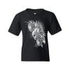 Winged Skull Youth T-Shirt Viking Warrior Skeleton Labrys Axe Gothic Kids Black Small view 3