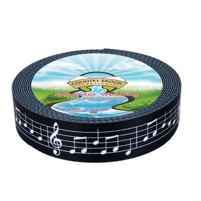 Country Brook Design - Sheet Music Polyester Webbing (1 1/2 Inch, 10 Yards)
