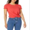 VELVET BY GRAHAM & SPENCER Women's Melli Cotton Slub Twist T-Shirt, FIRE, L view 1
