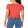 VELVET BY GRAHAM & SPENCER Women's Melli Cotton Slub Twist T-Shirt, FIRE, L view 2