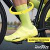 veloToze Tall Silicone Shoe Cover with Snaps - Covers Road Cycling Shoes - Waterproof, Windproof Reusable Boot-Style Overshoes for Bike Rides in Winter, Rain, Cold Weather Biking - for Men and Women view 3