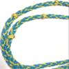 barrel reins with adjustable grip knots sunflower yellow and turquoise view 2