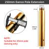 PRIOR FITNESS 250mm/9.84" Gold 45mm Pole Extension for Pole Dancing Stainless Steel Extension Pole for Adjust Dance Height view 2