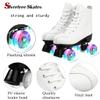Silvertree Women's Roller Skates PU Leather High-top Roller Skates Four-Wheel Roller Skates Shiny Roller Skates with Carry Bag for Girls view 3