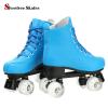 SilverTree Women's Roller Skates - Quad Skates with ABEC-7 Bearings - PU Leather High-Top Skates - Blue Flash Wheel - Size Women's 7/Men's 5.5 view 4