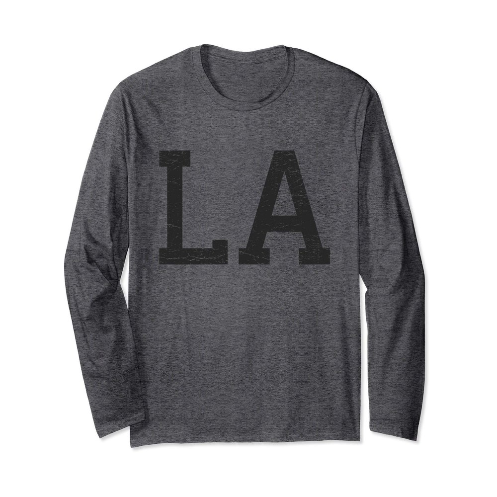 Los Angeles Long Sleeve Shirt Women Men Cool Distressed LA Long Sleeve T-Shirt