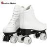 Women's High-top Roller Skates with PU Leather Sole & Shiny Flash Wheels - Includes Carry Bag (White, US:9) view 4