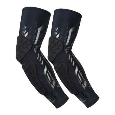 Kuangmi Arm Sleeves Compression Elbow Pads Use for Sports and Daily Support (Black/Pair, XL)